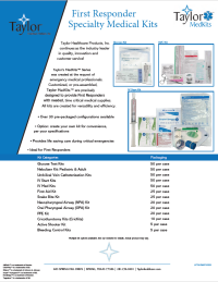 First Responder Specialty Medical Kits